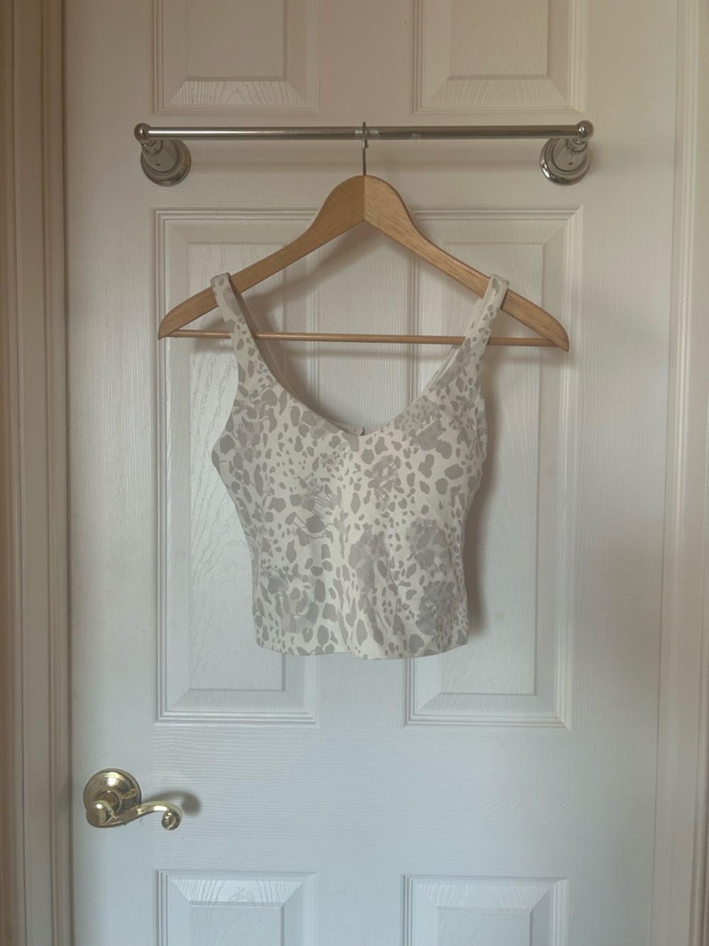 lululemon athletica Cheetah Camo Antique White Multi Align crop tank top